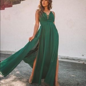 Talk Of Town Maxi Dress Green Vici Medium Lace